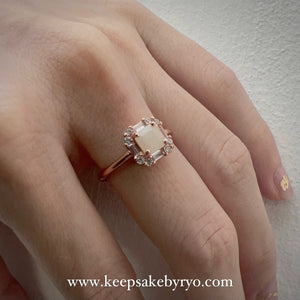 SOLITAIRE: JODIE RING WITH CUSHION INCLUSION STONE