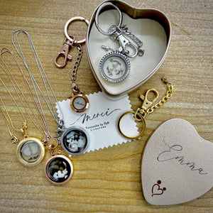 ASHES GLASS LOCKET WITH FLOATING CHARMS