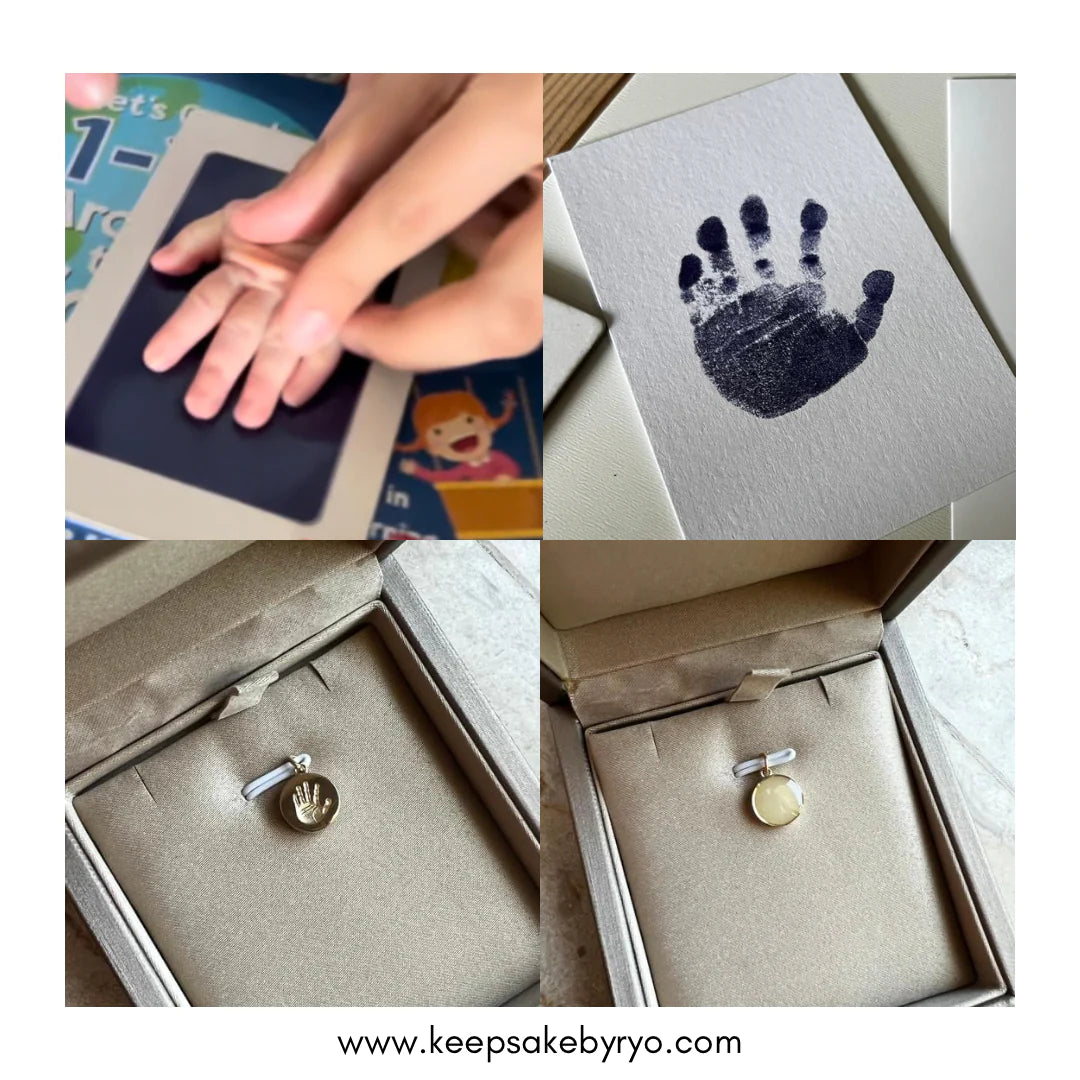 9K GOLD IMPRESSION: 12mm HEART INCLUSION & PRINT PENDANT