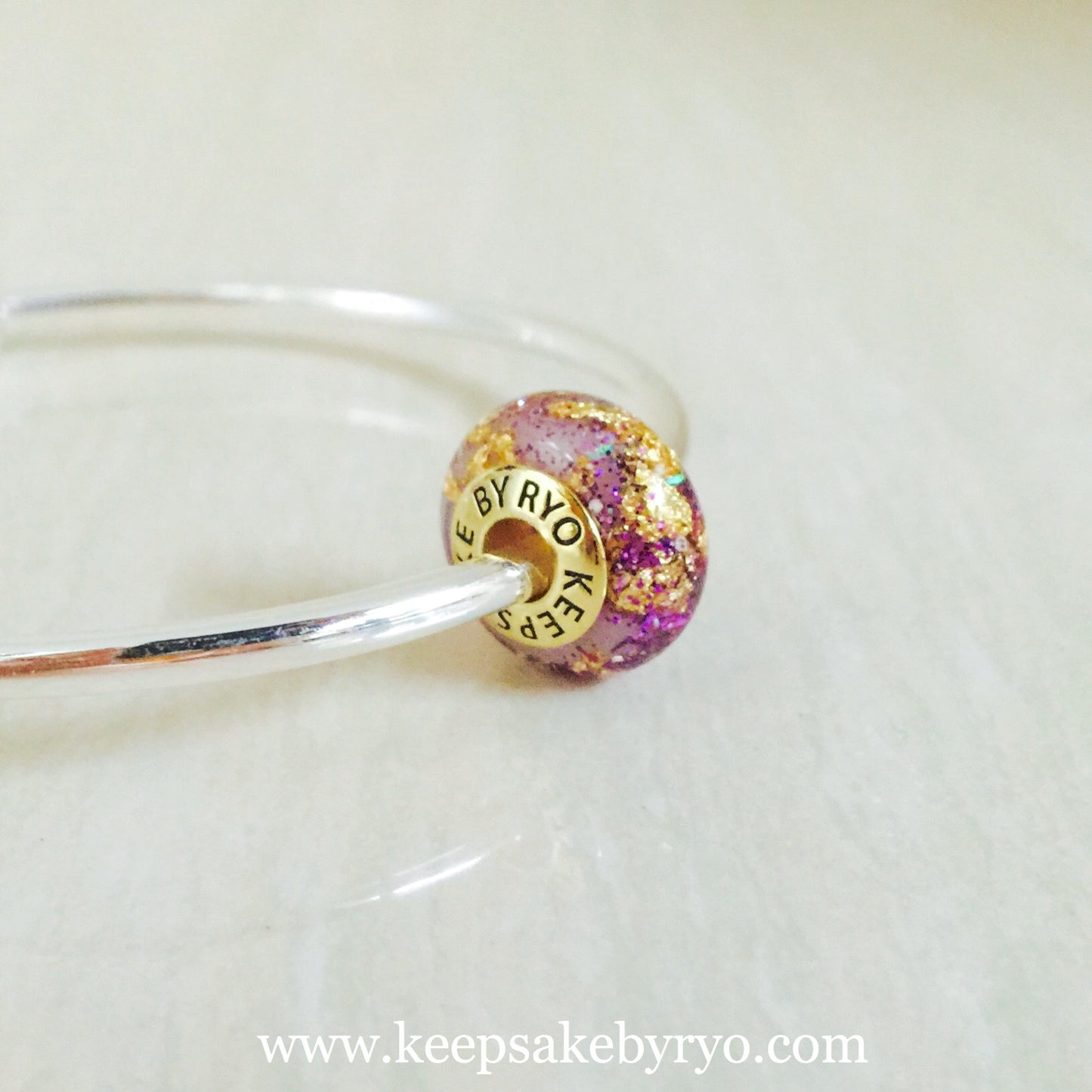 BREASTMILK EUROPEAN CHARM WITH MAJESTIC PURPLE MIX AND GOLD FLAKES