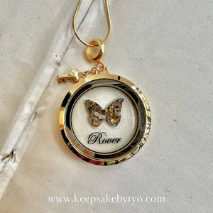 ASHES BUTTERFLY GLASS LOCKET