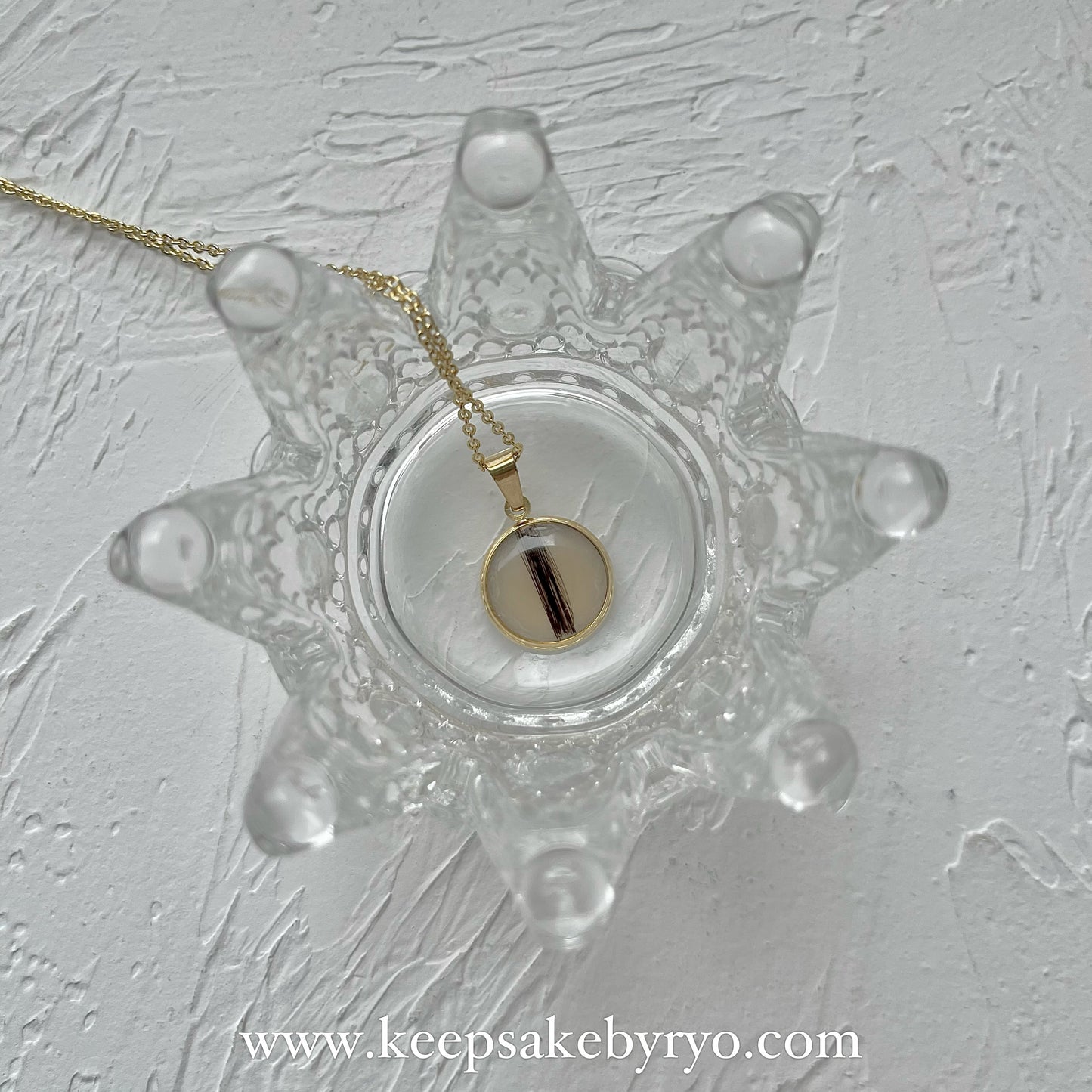 15MM CLASSIC ROUND BREASTMILK PENDANT WITH HARCURL NECKLACE