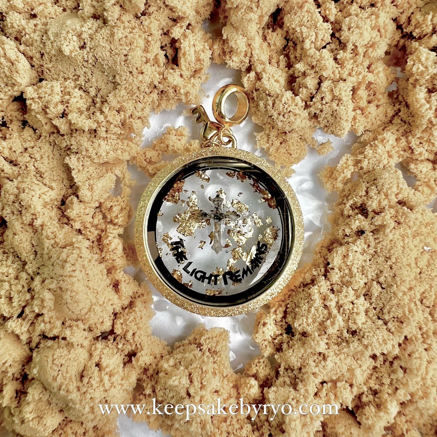 ASHES CROSS GLASS LOCKET