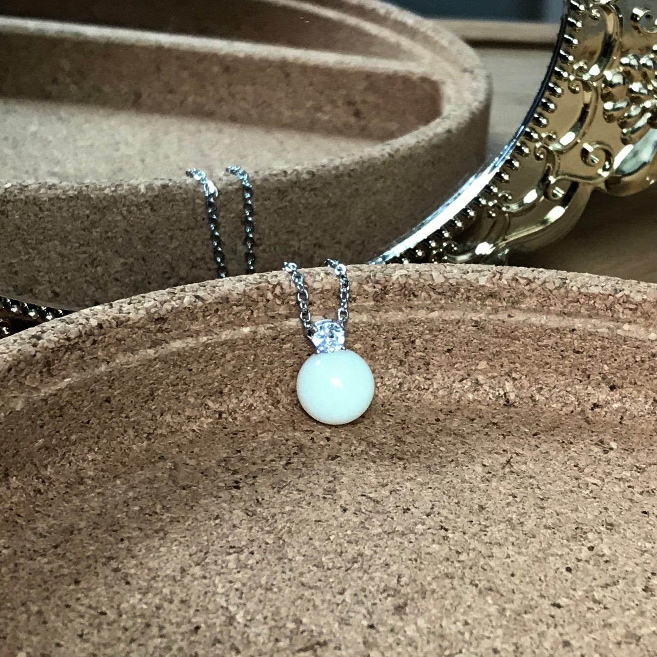 DIANA BREASTMILK PEARL WITH CUBIC ZIRCONIA PENDANT NECKLACE