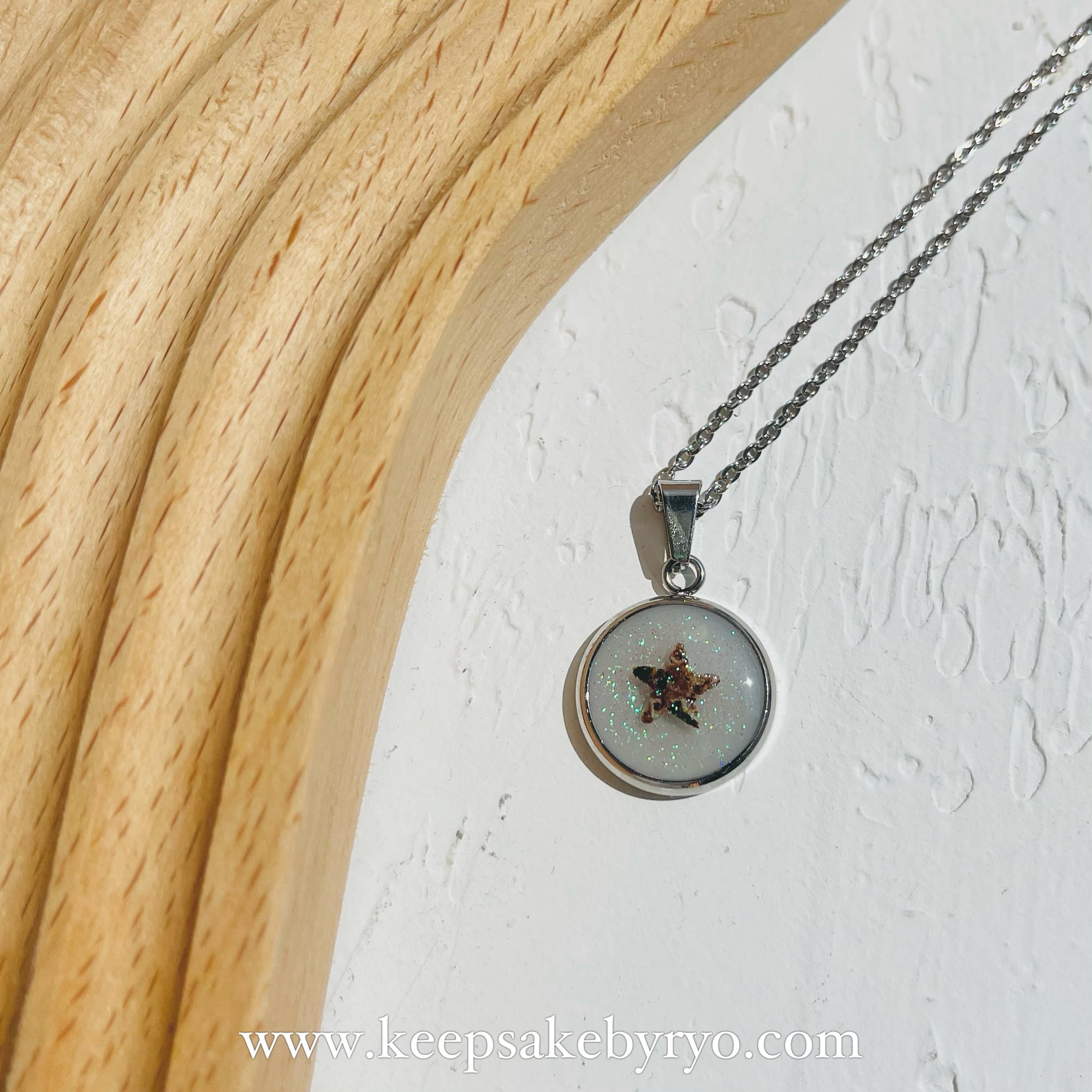 15MM BREASTMILK & CORD STAR PENDANT NECKLACE