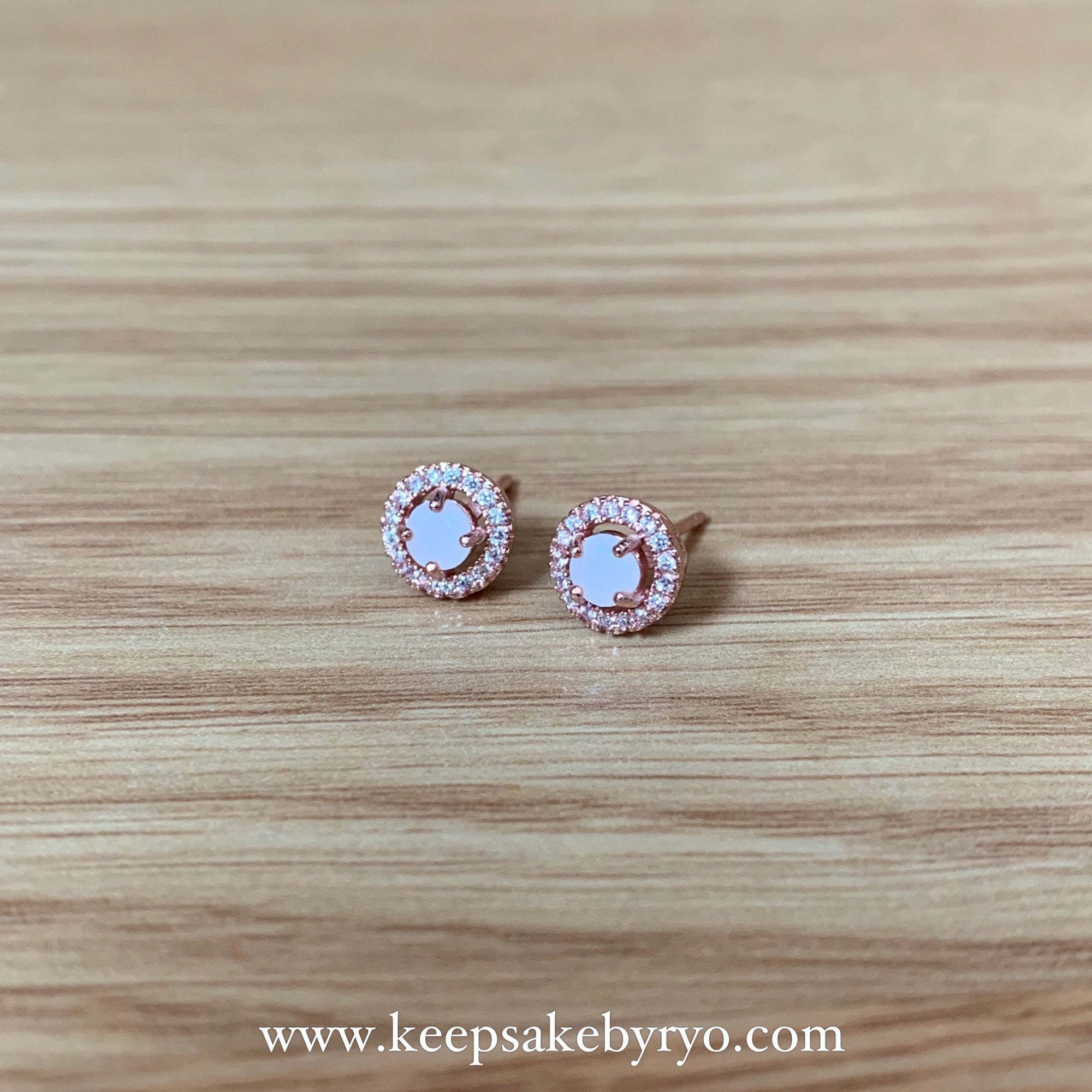 SOLITAIRE: OLIVIA EARSTUDS WITH ROUND INCLUSION STONE
