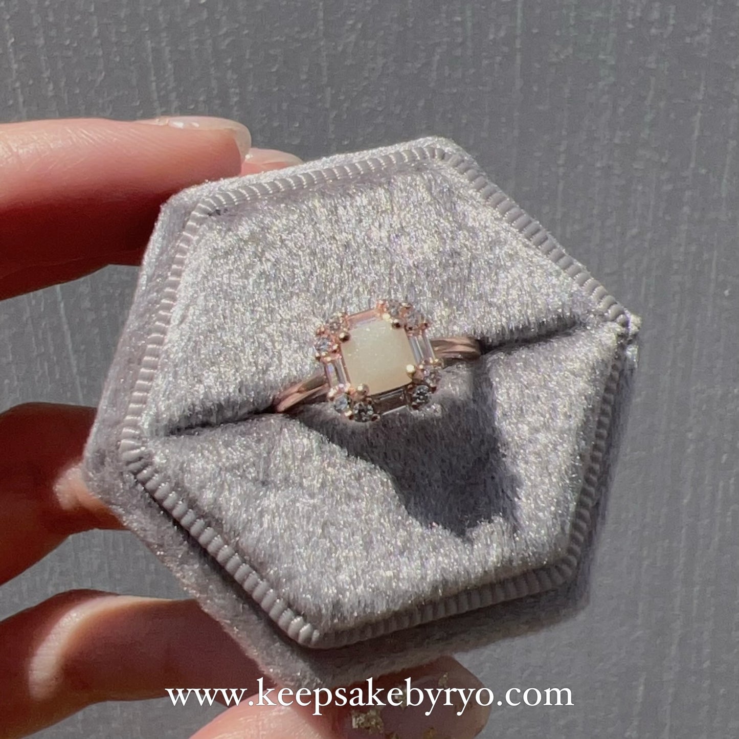 SOLITAIRE: JODIE RING WITH CUSHION INCLUSION STONE