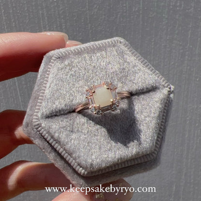 SOLITAIRE: JODIE RING WITH CUSHION INCLUSION STONE