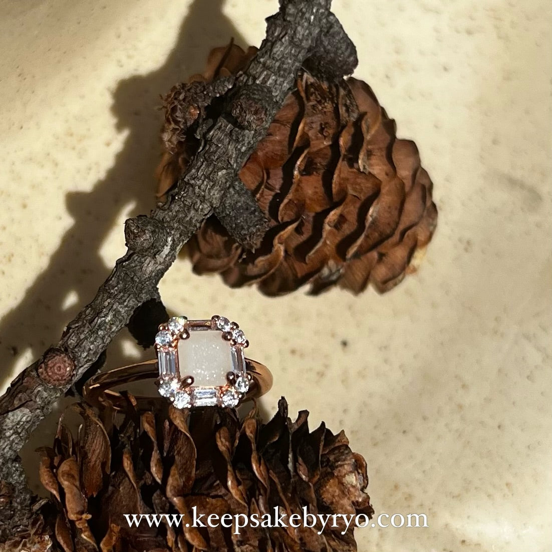 SOLITAIRE: JODIE RING WITH CUSHION INCLUSION STONE