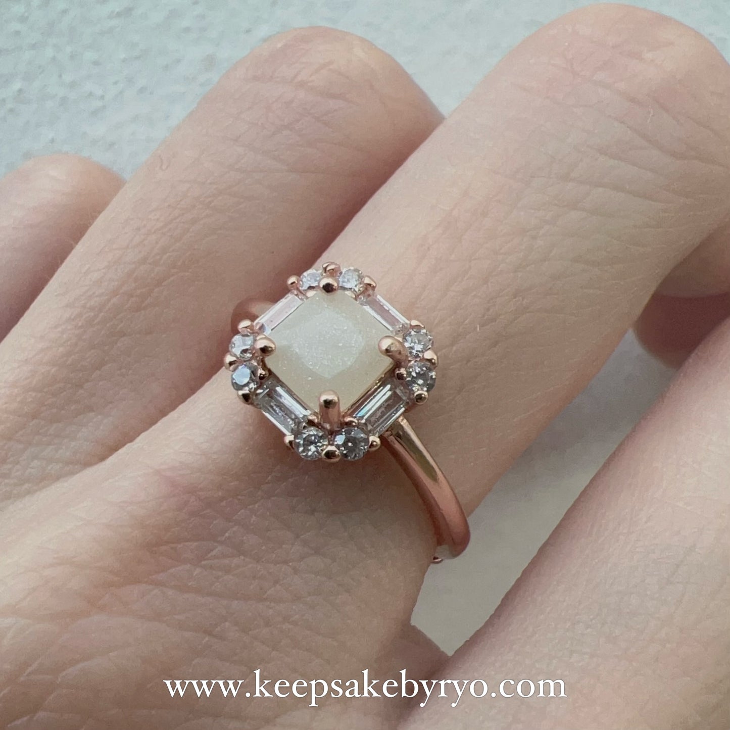 SOLITAIRE: JODIE RING WITH CUSHION INCLUSION STONE