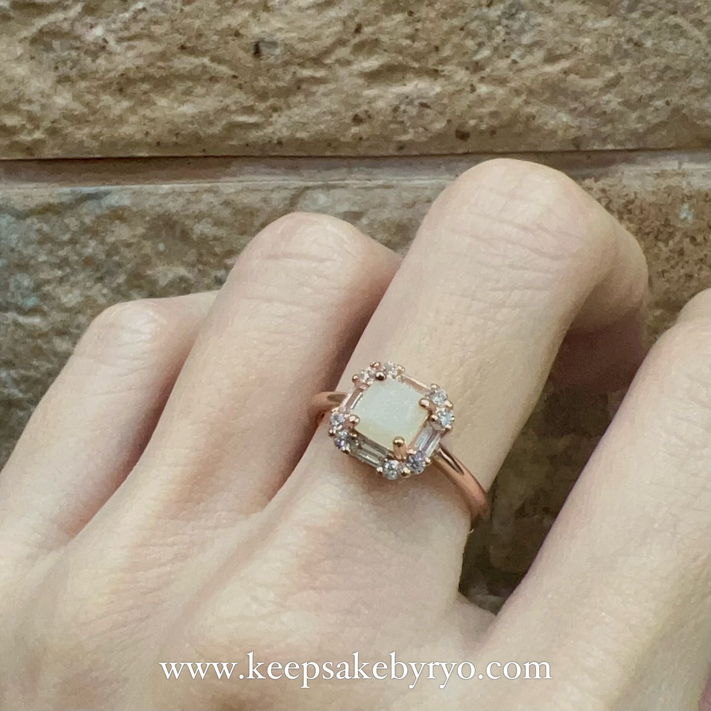 SOLITAIRE: JODIE RING WITH CUSHION INCLUSION STONE