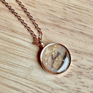 满月金 FULL MONTH GOLD & 百日金 100 DAYS GOLD: 15MM CLASSIC ROUND BREASTMILK PENDANT