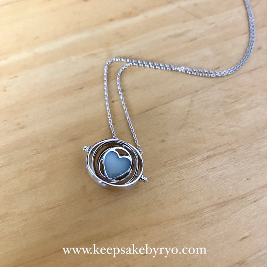 ASHES SPINNING HEART TIME TURNER NECKLACE