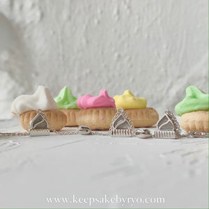 ASHES ICED GEM BISCUITS WITH HEART SHAPED BELLS BRACELET