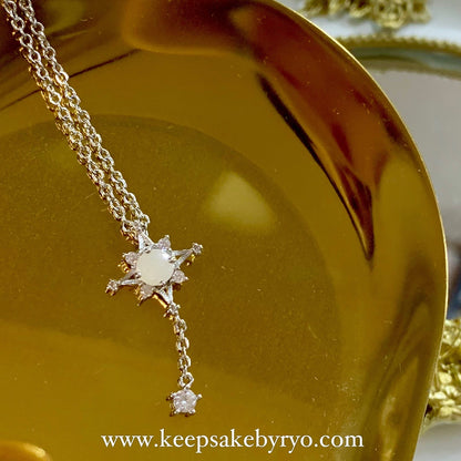 SOLITAIRE: SNOWDROP NECKLACE WITH ROUND INCLUSION STONE