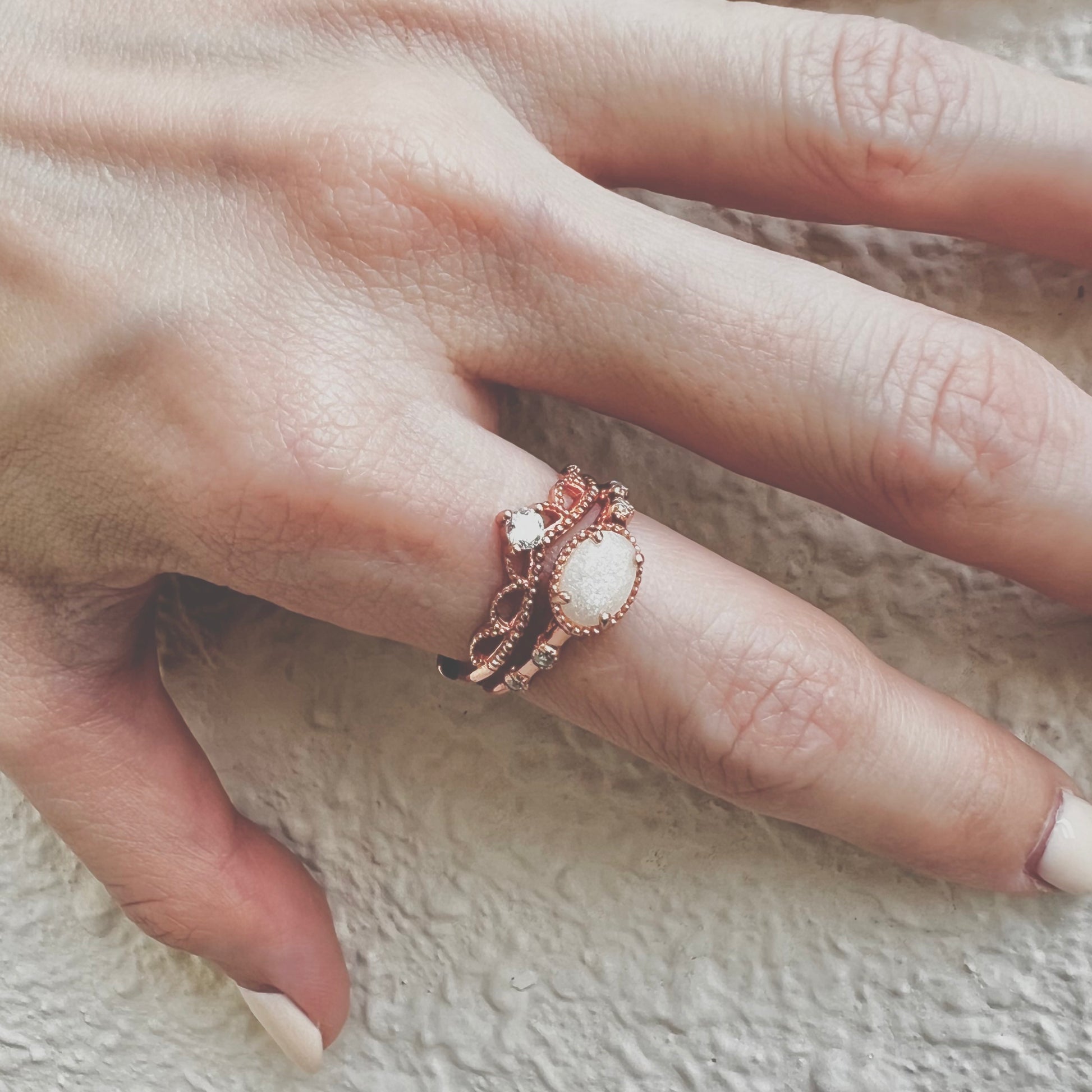 Stacking Solitaire Rings SOLITAIRE: AYAKO STACKING DUO RINGS WITH OVAL SOLITAIRE – Keepsake by Ryo