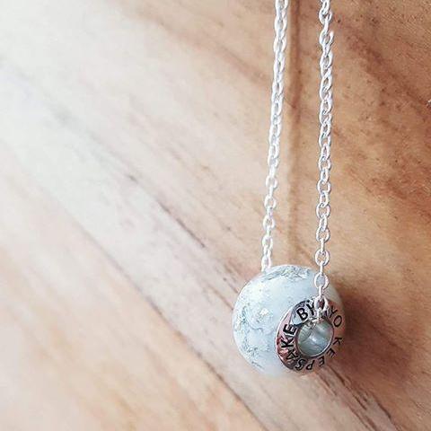 BREASTMILK EUROPEAN CHARM WITH PRECIOUS METAL FLAKES