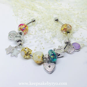 SPARKLING HEART LOCKET KEY DANGLING CHARM