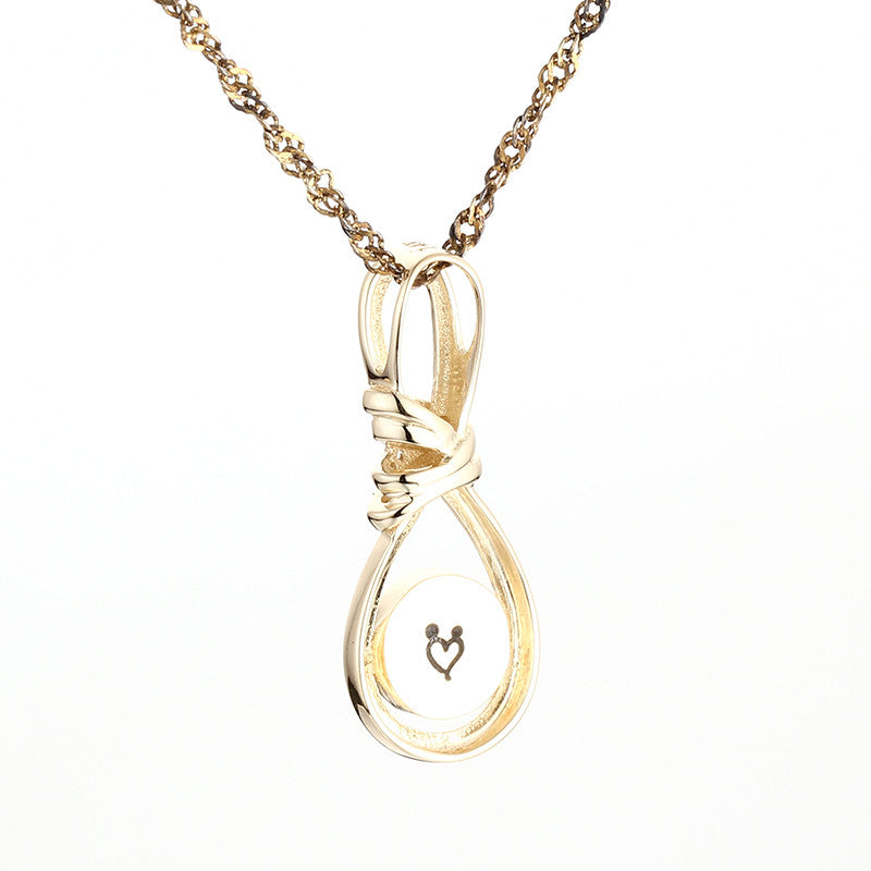HEIRLOOM SOLID GOLD INFINITY NECKLACE PENDANT WITH CUBIC ZIRCONIA