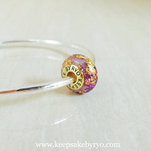 BREASTMILK EUROPEAN CHARM WITH MAJESTIC PURPLE MIX AND GOLD FLAKES