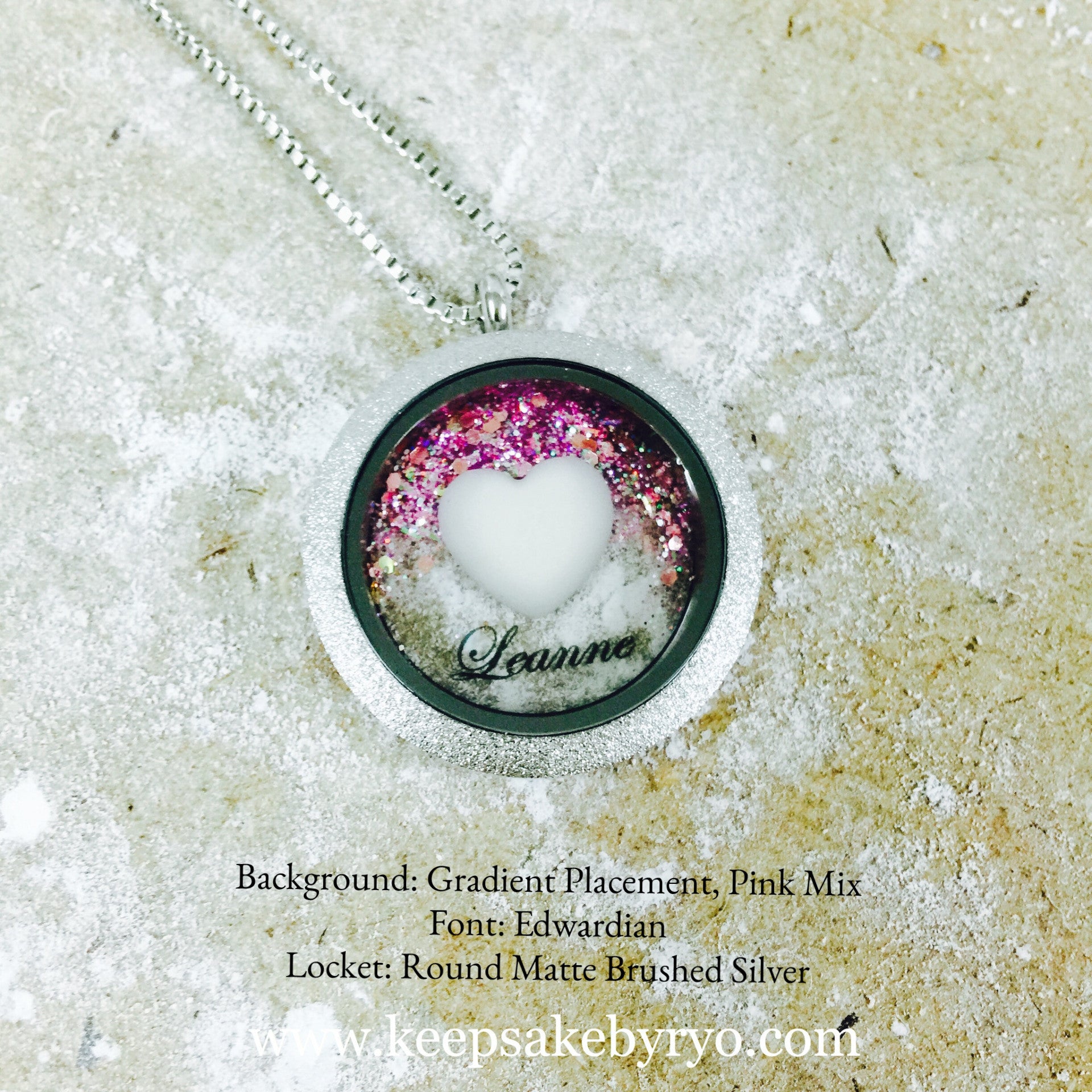 HEART AND NAME GLASS LOCKET