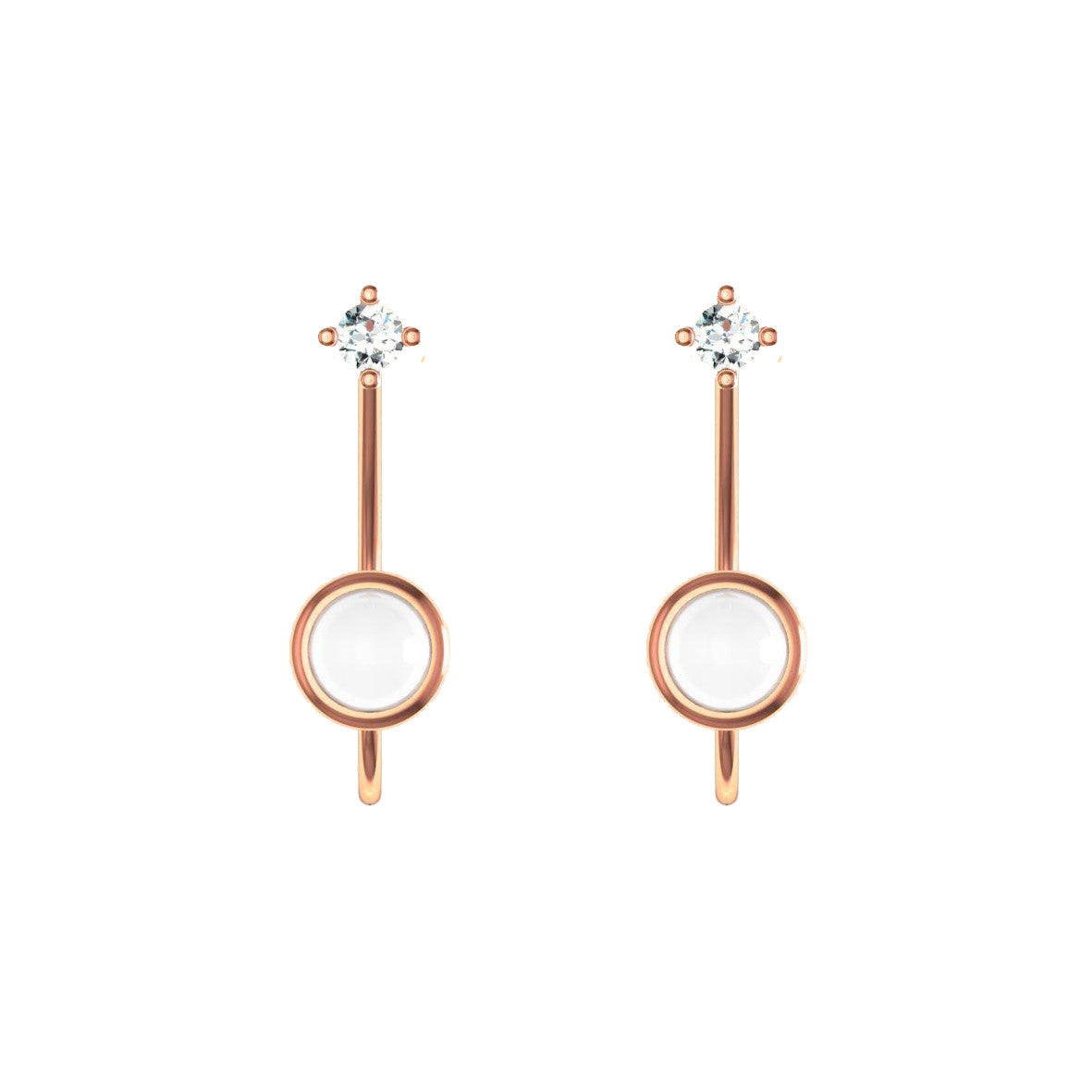 HEIRLOOM "MUMMY AND ME" EARRINGS SOLID GOLD WITH DIAMOND