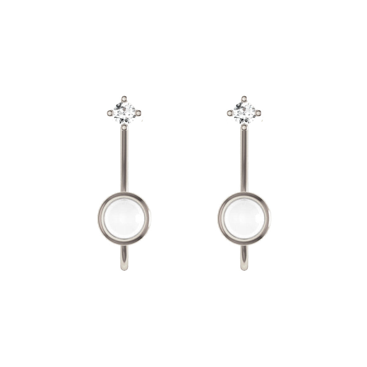 HEIRLOOM "MUMMY AND ME" EARRINGS SOLID GOLD WITH DIAMOND