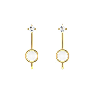 HEIRLOOM "MUMMY AND ME" EARRINGS SOLID GOLD WITH DIAMOND