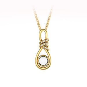 HEIRLOOM SOLID GOLD INFINITY NECKLACE PENDANT WITH CUBIC ZIRCONIA