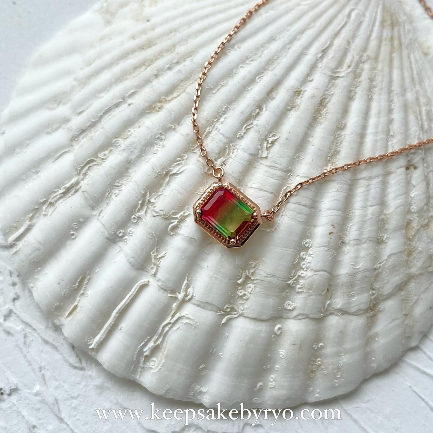 KEEPLETS COLLECTION: WATERMELON TOURMALINE NECKLACE