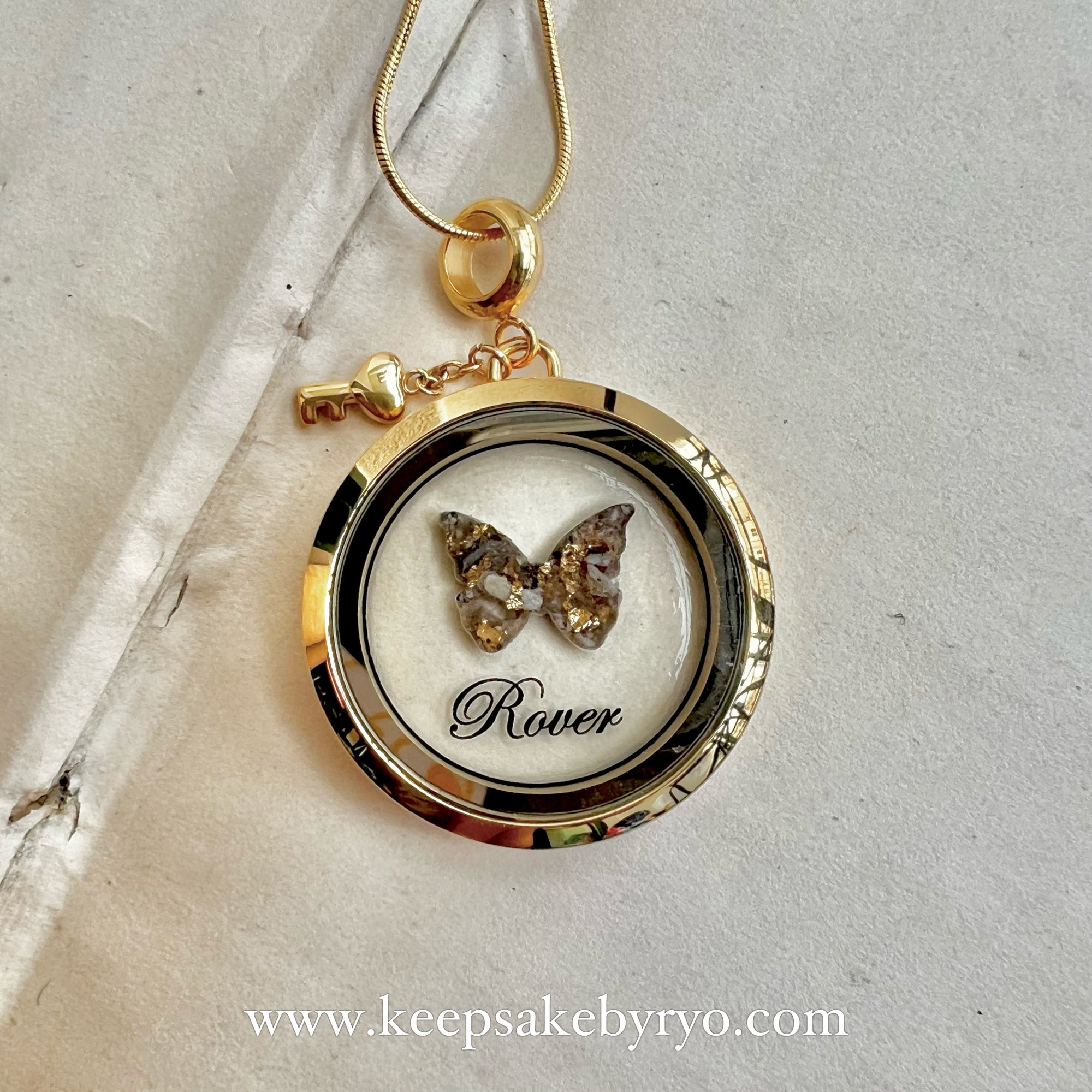 ASHES BUTTERFLY GLASS LOCKET