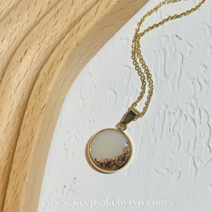 15MM CRESCENT CORD DUST PENDANT NECKLACE