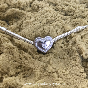 STERLING SILVER STUDDED HEART TREASURE CHEST CHARM