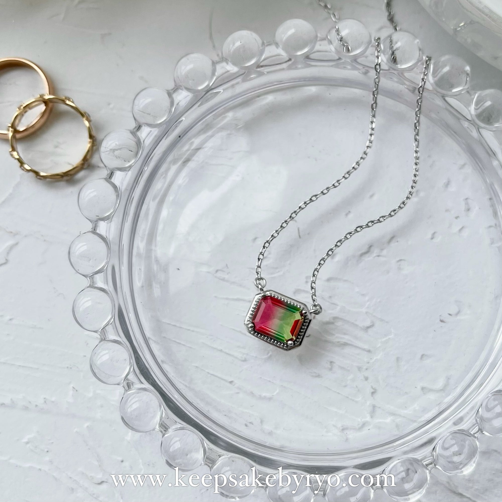KEEPLETS COLLECTION: WATERMELON TOURMALINE NECKLACE
