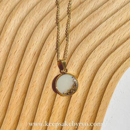 15MM CRESCENT CORD DUST PENDANT NECKLACE