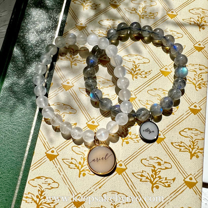 CRYSTAL BRACELET: 12MM ROUND INCLUSION PENDANT