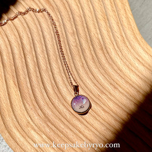 15MM CLASSIC ROUND BREASTMILK PENDANT NECKLACE IN BIRTHSTONE COLOURS