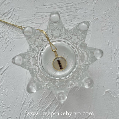 15MM CLASSIC ROUND BREASTMILK PENDANT WITH HARCURL NECKLACE