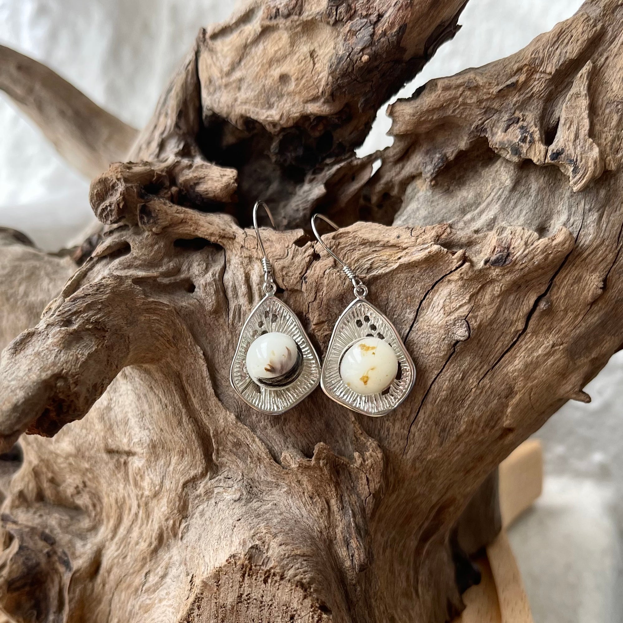 GLOBES: Azure Seashell Earrings