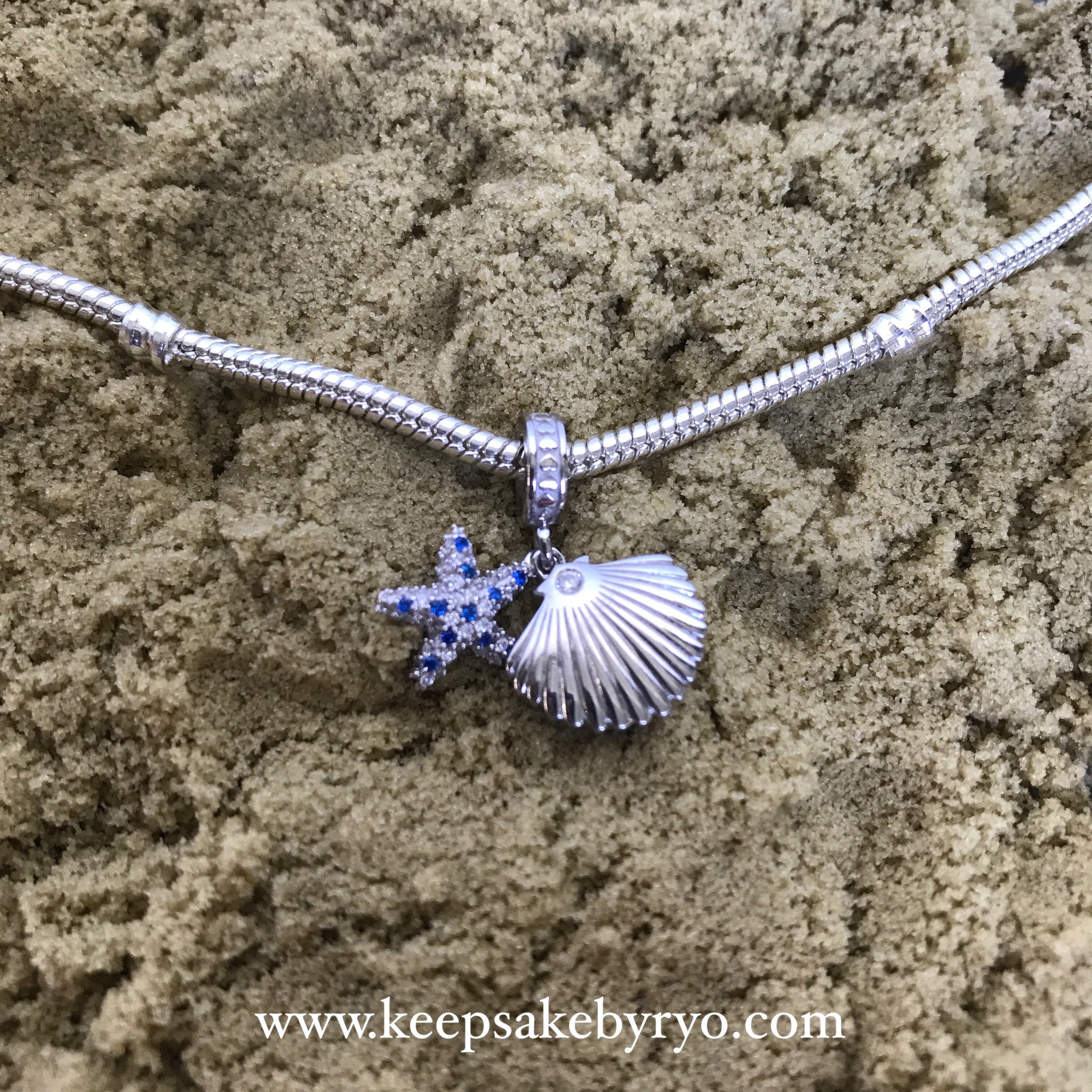 Starfish & Sea Shell Dangle Charm