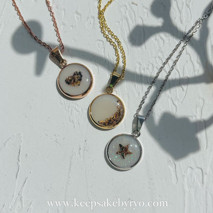 15MM CRESCENT CORD DUST PENDANT NECKLACE