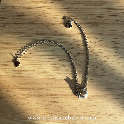 ASHES 925 SOLITAIRE: OLIVIA BRACELET WITH ROUND INCLUSION STONE