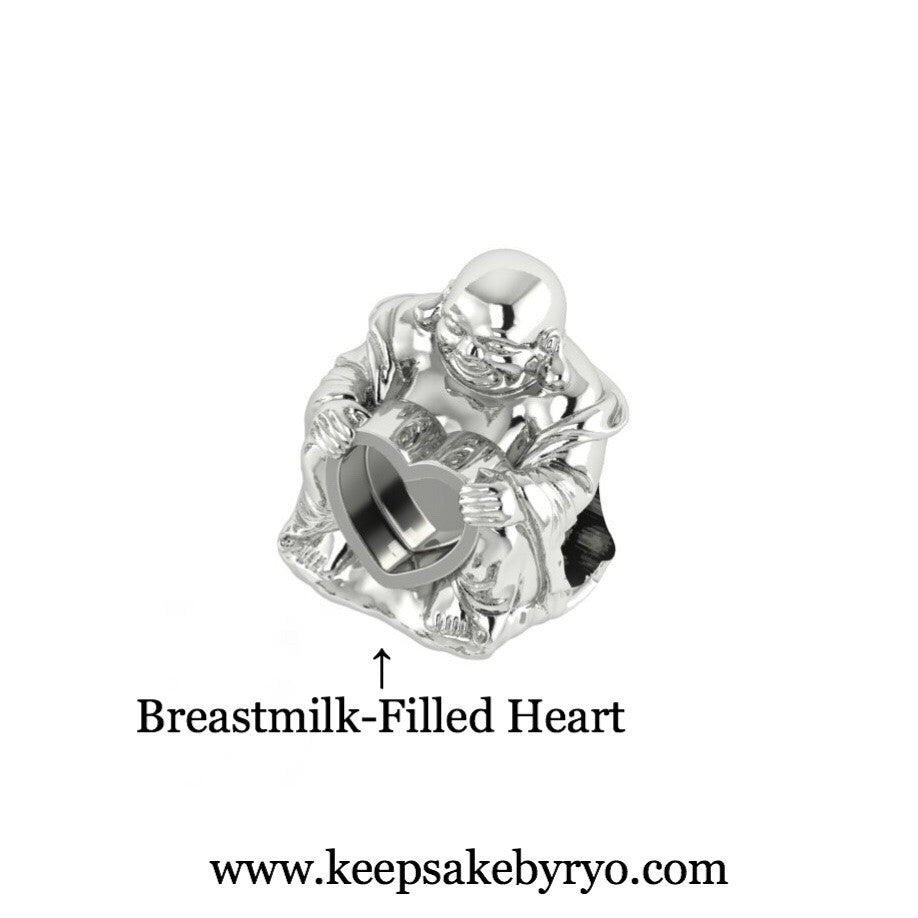 LAUGHING BUDDHA WITH BREASTMILK HEART CHARM