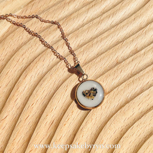 15MM BREASTMILK & CORD HEART PENDANT NECKLACE