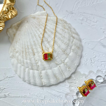 KEEPLETS COLLECTION: WATERMELON TOURMALINE NECKLACE