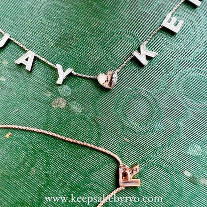 3D-PRINT: PERSONALIZED INCLUSION NAME NECKLACE (SINGLE INITIAL/SYMBOL)
