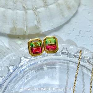 KEEPLETS COLLECTION: WATERMELON TOURMALINE EAR STUDS