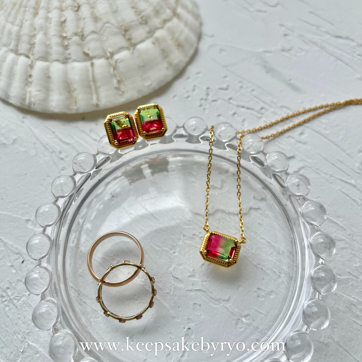 KEEPLETS COLLECTION: WATERMELON TOURMALINE NECKLACE