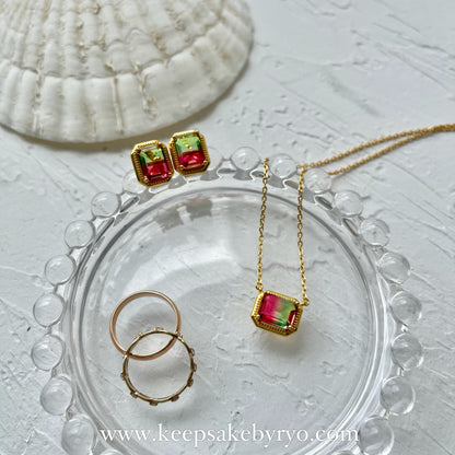 KEEPLETS COLLECTION: WATERMELON TOURMALINE NECKLACE