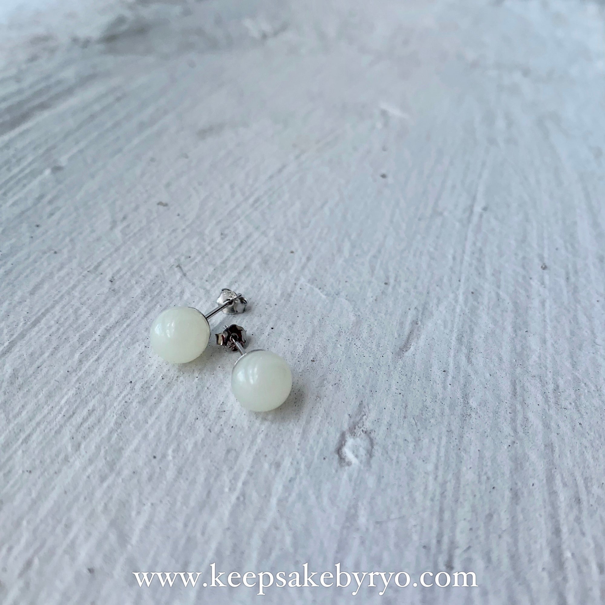 STERLING PEARL EAR STUDS